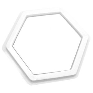 EDUPLAY 220-070 Stempelkissen blanko Hexagon/Sechseck, weiß (1 Stück)