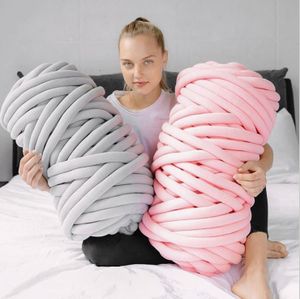 2ks 500g DIY příze měkké objemné rameno pletení háčkování vlněné příze tlusté růžové + šedé vlněné příze
