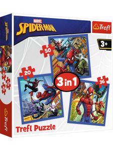 Trefl Spiele & Puzzle Puzzle 3 in 1 - Spider force - Disney Marvel Spiderman Puzzle Puzzle Kleinkind