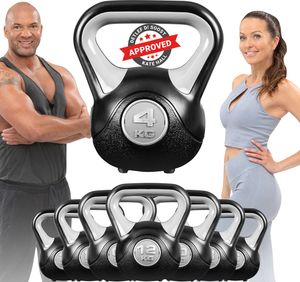 Miweba Sports Kettlebell KB200 | Kunststoff-Kugelhantel - 4-12 kg - Anti-Rutsch-Griff - Hartgummifüße (4,0 kg)