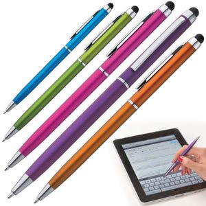 10 Touchpen Kugelschreiber / Farbe: je 2x pink, orange, lila, hellblau,apfelgrün