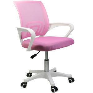 Bürostuhl Schreibtischstuhl Ergonomisch Drehstuhl Chefsessel mit Mesh Höhenverstellbar Wippfunktion Rosa