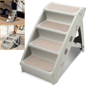 Hundetreppe Hunderampe 4 Stufen Klappbar Kunststoff Haustiertreppe Tierrampe mit Rutschfesten Matte für Kleine Große Hunde Hundetreppe Hunderampe 4 Stufen Klappbar Kunststoff Haustiertreppe Tierrampe mit Rutschfesten Matte für Kleine Große Hunde