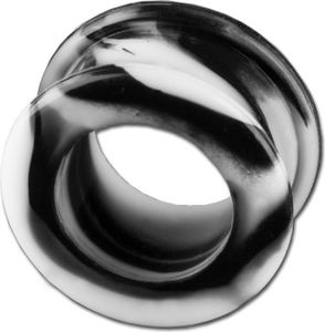 viva-adorno 1 Stück 10mm Flesh Tunnel Plug Ohr Piercing Marmor marmoriert Silikon flexibel verschiedene Farben Größe 6 - 30mm Z107,schwarz