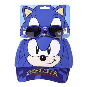 2 ks. Sada čepice se slunečními brýlemi Sonic The Hedgehog Blue 53 cm