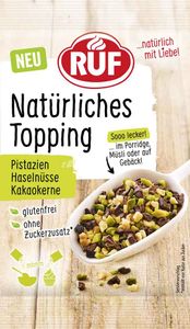 RUF Natürliches Topping Pistazien, Haselnüsse, Kakaokerne 30g
