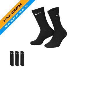 NIKE Socken - Farbe: 3 Paar Schwarz Tennis Socken - Größe: 46-50