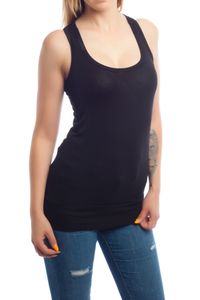 Bongual ® Tanktop lang Damen Longtop Unterhemd Slimfit Trägershirt Viscose 44/XXL schwarz