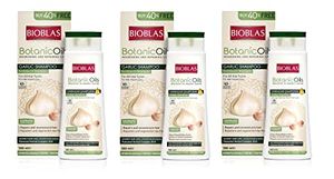 3x Knoblauch Shampoo 500 ml Bioblas, Geruchlos, Anti Haarausfall Frauen und Männer Megapack