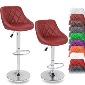 TRESKO Sada 2 barových židlí Vínově červená barová židle 360° volné nastavení výšky sedadla 60-80 cm