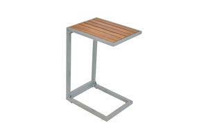 Příruční stolek Merxx "Cee" - hliníkový rám stříbrný s akáciovým dřevem