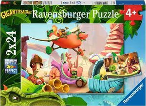 RAVENSBURGER Puzzle Gigantozaur: W poszukiwaniu przygód 2x24 elementy