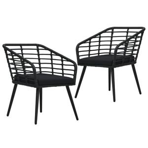 vidaXL Zahradní židle 2 ks s polštáři Poly ratan černá