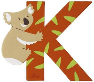 trudi 81611 Tierbuchstaben "K - Koala" - 10 cm, Holz