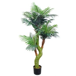 Künstliche Palme Kunstpalme Kunstpflanze Palme künstlich wie echt Plastikpflanze Cycuspalme Balkon Deko Dekoration 165 cm hoch Decovego