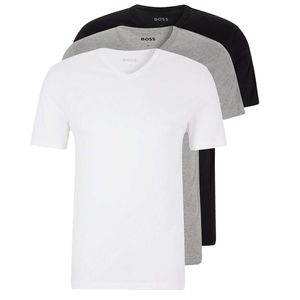 3 Pack HUGO BOSS Herren T-Shirts Halbarm  V-Neck Vorteilspreis  Fb. 999 white grey black  Gr. M