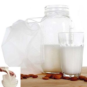 Nussmilchbeutel 10*12inch, Nussbeutel für vegane Nussmilch Mandelmilch Haselnussmilch, feinmaschiges Passiertuch Filtertuch waschbar für Obstsaft & Kaffee (2 Stück)