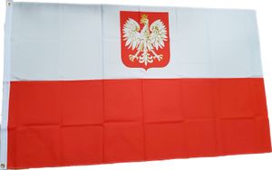 Fahne Flagge Polska Polen mit Adler XXL 150 x 250 cm mit 2 Ösen von Versand-King