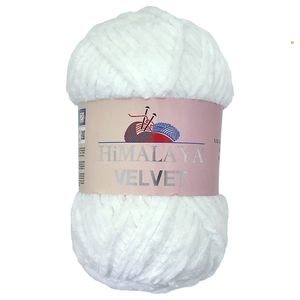 Himalaya Velvet Chenillewolle 90001 Weiß