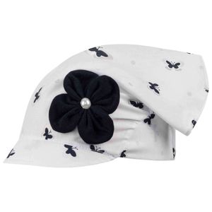 Schirmmütze Kopftuch Sommer Mütze Schildmütze Mädchen Baby Kappe, Weiß/Dunkelblau, Gr. 48-50