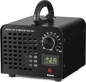 Ozon-Generator 24000 mg/h Ozonisator 100W - Luftreiniger 300㎡ - Ozongerät zur Bausanierung - Mit 0-120-Minuten Timer - Desodorierer - Mit Ozongenerator - Luftfeuchtigkeitsanzeige - Intelligente Überwachung des Raumklimas