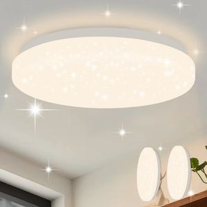 ZMH Led Deckenleuchte 2er Sternenhimmel Deckenlampe Modern Klein Rund 15W 3000K 21cm Warmweiß für Schlafzimmer Treppenhaus Küche Wohnzimmer Büro Flur