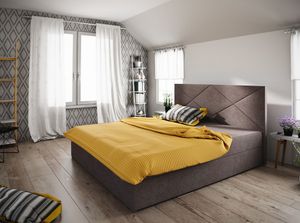 Ehebett mit Stauraum STIG COMFORT 4 – 200x200, braun