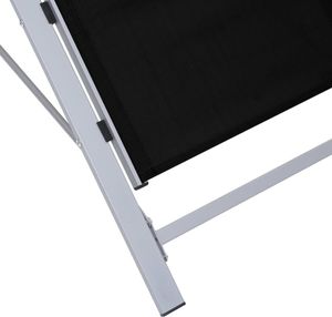 vidaXL Sonnenliegen 2 Stk. mit Tisch Aluminium Schwarz
