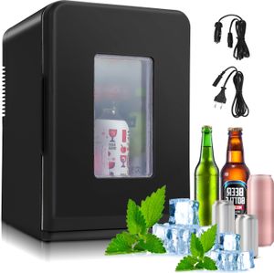 Jayseuw 15L mini chladnička 2 v 1 s funkciou chladenia a ohrevu, AC DC Cooler Warmer Prenosná truhlicová mraznička na nápoje do auta Minibar pre domácnosť