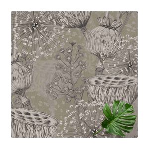 Kork-Teppich - Florale Eleganz Doldenblüte - Quadrat, Größe HxB:120cm x 120cm, Material:Kork