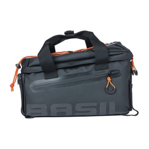 Gepäckträgertasche "Miles" - schwarz/orange