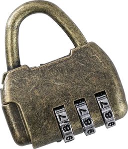 HMF Vintage Deko Zahlenschloss Vorhängeschloss, 3-Stellig, 4,3 x 3,5 x 1,2 cm, Gold