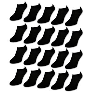 10 bis 50 Paar Comfort Sneaker Socken Damen & Herren Schwarz & Weiß Baumwolle - 20 Paar schwarz 40-46