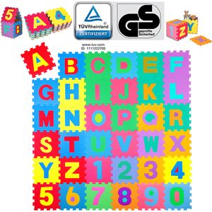 KIDUKU 86 dílků puzzle podložka - dětská hrací podložka, hrací podložka, hrací koberec pro miminka a děti