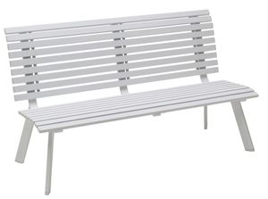Dehner Gartenbank London, 3-Sitzer, 150 x 88 x 64 cm, Aluminium pulverbeschichtet, weiß