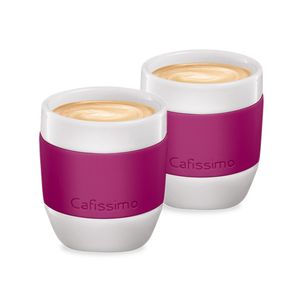 Tchibo Cafissimo Espressotasse Porzellan mit Silikonmanschette, 2er Set, berry
