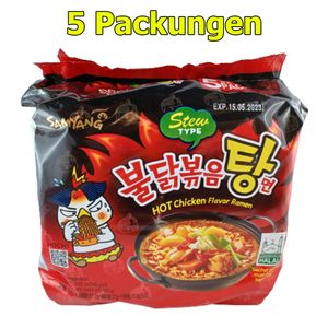 Samyang Instant Nudelgericht Eintopf Style Huhn scharf 5er Pack (5 x 145g)