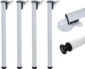 4er-Set Tischbein HWC-H34, für Schreibtisch Esstischfuß Tischgestell, klappbar 72cm  weiß