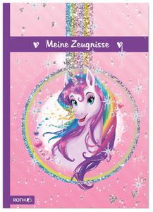 ROTH Zeugnismappen "Einhornportrait" mit Design und Effekt DIN A4