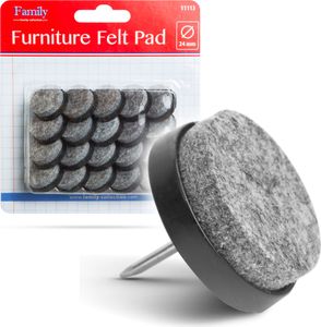 Selbstklebende Filzgleiter - Anti-Scratch Bodenschutz Filz mit Nagel – Schwarz/Grau – 20 Stück – Möbel Filz selbstklebend - Bodenschutz Für Stühle Und Möbel Filz