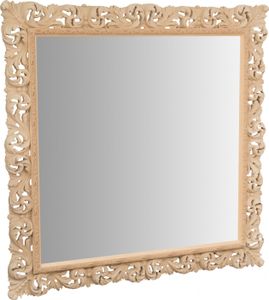 Spiegel barock 156x156x6 cm, Wandspiegel groß mit Holzrahmen, Ganzkörperspiegel, Holz