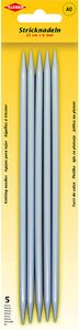KLEIBER Stricknadel-Set / Strumpfspiele 200 mm x 6,0 mm 5 Aluminium-Stricknadeln