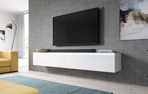 TV Lowboard BARGO Schrank Fernsehschrank 180 cm Loft Design ohne LED matt / Hochglanz Weiß