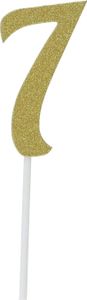 Creative Party - Tortendekoration "Number 7", Glitzer SG27070 (Einheitsgröße) (Gold)