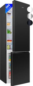 Bomann Kühlschrank mit Gefrierfach 180cm hoch | Kühl Gefrierkombination 268L mit 4 Ablagen & 3 Schubladen | 36 dB | Kühlschrank KG 7353 schwarz-inox