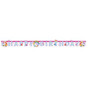 Amscan Riethmüller Partykette Girlande Happy Birthday Einhorn Papier