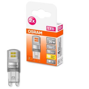 Osram LED Stiftsockellampe Pin G9 1,9W 2er-Pack warmweiß, klar