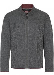 ROGAN Trachten Wolljanker Strickjacke Trachten Jacke, Größe:58/3XL, Farbe:Grau