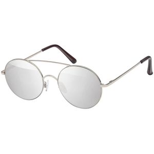 Gil Sonnenbrille Herren Desginer Metall Sonnen Brillen Rund 100% UV400 30415 Silber