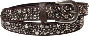 styleBREAKER Nietengürtel im Vintage Style, schmaler Damen Gürtel mit Nieten und Strass, kürzbar 03010021